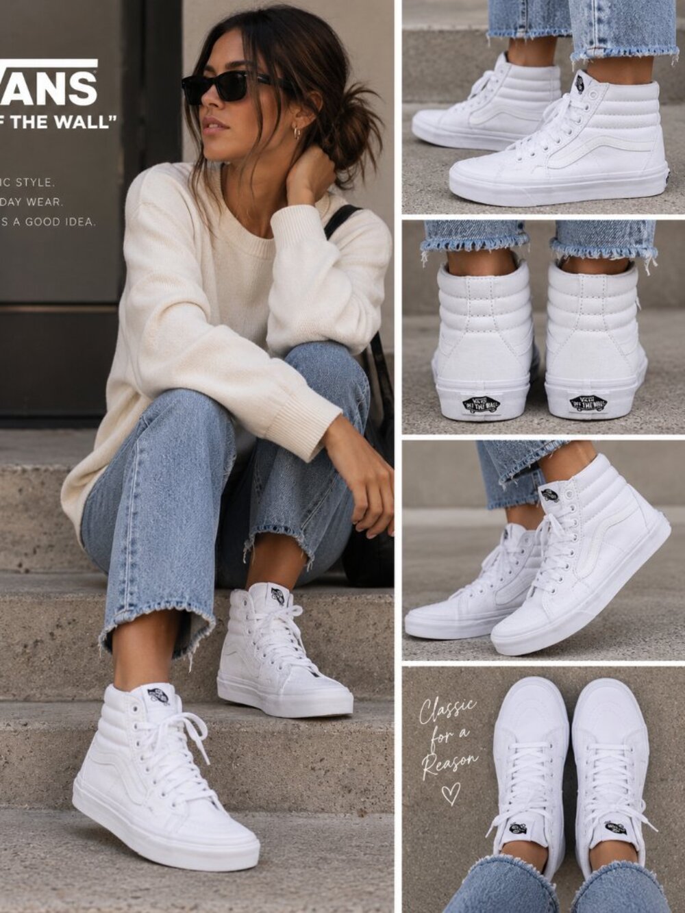 Vans Sk8-Hi True White Canvas High Top Sneakers Women’s Size 5